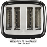 Proctor Silex Toaster with Wide Slots & Toast Boost, 4-Slice, Black