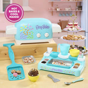 Just Play Freezy Bake Ice Cream Maker Set, 8-Piece Interactive Kitchen Playset, Turquoise and Yellow, Ages 8+