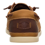 HEYDUDE Harbor Lo Classic Boat Shoe, Lightweight Slip-On with Elastic Laces, Cushioned Ankle Collar, Bone Brown Multi, Size 9, 45139-2LI