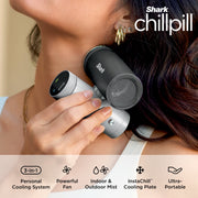 Shark ChillPill 3-in-1 Personal Cooling System with Fan, InstaChill Cooling Plate, Dry-Touch Mist, Portable, Carbon, FA022