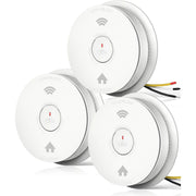 SITERWELL GS886F Hardwired Interconnected Smoke Detector Carbon Monoxide Detector Combo with 2 AA Batteries Back Up,  3 Pack