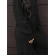 Women's Sweater Set, Coordinated Outfit, Comfortable Fit, Classic Style, L, Black