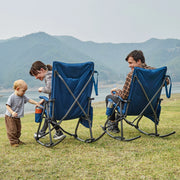 EVER ADVANCED Padded Folding Rocking Camping Chair, Blue