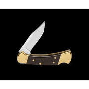 Buck Knives 0112BRSA 112 Auto Folding Knife, 3in 420HC Stainless Steel Blade, Crelicam Ebony Handle, Leather Sheath