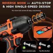 Protmex Cordless 900Ft-lbs Impact Wrench, 4000mAh Battery, 3500 RPM