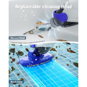Wuwo Little Shark Pool Vacuum, Cordless Handheld with 60W Motor, 18 Gal/Min Suction, 5000mAh Battery, 1 Hour Runtime, Black