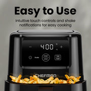 Chefman 2 Quart Compact Air Fryer with Digital Touch Control, Shake Reminder, White, RJ38-2T-WHITE