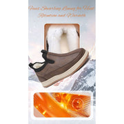 ScarletteEmmy Mens Waterproof Insulated Snow Boots, Fur Lined Slip-On Winter Shoes, Anti-Slip PVC Sole, Grey Ankle Boots