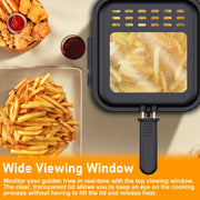 Bluebow Electric Deep Fryer, 2.5 Quart Capacity, Adjustable Temperature, Wide Viewing Window, Stainless Steel