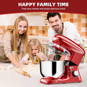 Hosaud 6.5 QT Electric Stand Mixer, 3-IN-1 Food Mixer, Red