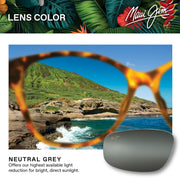 Maui Jim Wailua Polarized Rectangle Sunglasses, Translucent Grey Frame, Neutral Grey Lenses, Small Fit, 454