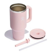 Hydro Flask All Around Insulated Travel Tumbler, 32 oz, Stainless Steel, Leak-Resistant Lid with Flexible Straw, Durable Handle, Trillium Pink, TT32PS678