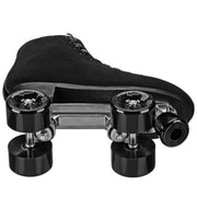 Roller Derby Pacer Slider Outdoor Roller Skates, Black Suede, Aluminum Chassis, 65mm Kemistry Glide Wheels, Bevo Silver-5 Bearings, Lace-Up, Unisex Adult M07/W08, P227BK08