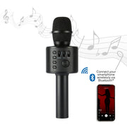 Core Innovations Wireless Bluetooth Karaoke Microphone with Built-in Hi-Fi Stereo Speakers, HD Recording, Portable Rechargeable, Black, KRMC100