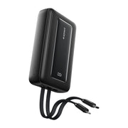 Anker Power Bank 20,000mAh 30W Fast Charging with Built-In MFi Lightning and USB-C Cables, USB-C and USB-A Ports, Black