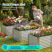 Land Guard Galvanized Metal Raised Garden Bed, 3 Pack, 6x3x2 ft, 2 ft Deep Root Elevated Steel Planter Box, Silver