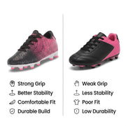 Vizari Cali FG Youth Soccer Cleats, Firm Ground, Black Pink, Size 2, VZSE93273Y