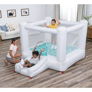 H2OGO Jump & Joy Kids Inflatable Bounce House with Extra-Wide Slide, White, Indoor/Outdoor, Ages 3+