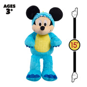 Just Play Silly Roaring Mickey Mouse Interactive Plush in Blue Dinosaur Onesie, 12 Inch