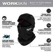 Milwaukee WORKSKIN Balaclava Hat Liner, Sweat-Wicking, 360 Stretch, Brushed Fleece Interior, Breathable Mouth and Nose Cover, One Size Fits Most, M753B