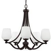 Feiss F2960/5SN 5-Light Chandelier, Satin Nickel Finish