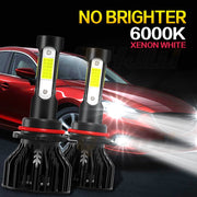 XWQHJW 6pcs LED Headlight and Fog Light Bulb Combo Kit, 9005 and H7 High/Low Beam, H11 Fog Light, 60W, 6000K Pure White