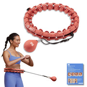 POPSUGAR Weighted & Adjustable Fitness Hoop  30 Detachable Links with 1lb Weighted Ball  Coral