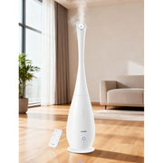 FOHERE Ultrasonic Tower Humidifier, 5L Cool Mist, Quiet Operation, Adjustable Humidistat, Essential Oil Diffuser, 48H Run Time, White, HU-S1