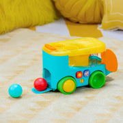 Bright Starts Pop & Roll Safari Bus Ball Play Toy, Elephant-Shaped, Multicolor, Infant 6 Months+