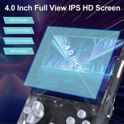 Colorfish Handheld Game Console, 8000+ Classic Games, 128GB SD Card, 3.5in IPS Screen, Dual-Core 1.2GHz, 2GB RAM, HDMI Output, 3000mAh Battery, Transparent Black