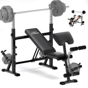 FLYBIRD Olympic Weight Bench Adjustable Press with Rack, Leg Developer & Preacher Curl (1000Lbs/2025)