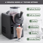GreenPan Frost Ice Cream Maker, Frozen Drink Machine, 6 Modes, 7 Texture Settings, 2QT Capacity, No Freezer Needed, Gray