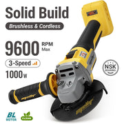 Mellif D20-AG9600 Brushless Cordless Angle Grinder, Compatible with Dewalt 20V MAX Battery