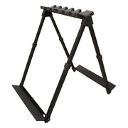 Rush Creek Creations Fold & Go Aluminum 10 Gun Stand, Portable Foldable Floor Rack with Adjustable Base, Cushioned Barrel Rests, Black, 38-5010