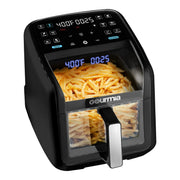 Gourmia GAF7020B Panorama 7 QT Digital Air Fryer W/Panoramic View, Holographic Display & 12 Presets, Black
