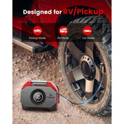 ETENWOLF Cordless Tire Inflator Portable Air Compressor 160 PSI with 15600 mAh Battery, Digital Display, LED Light, Red, S6SE