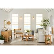 Better Homes & Gardens Vista Woven Accent Chair, Handwoven Rubberwood Frame, Light Honey Finish, Armless Side Chair