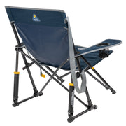 GCI Outdoor Kickback Rocker Foldable Rocking Camp Chair, Patented Spring-Action Technology, Heathered Indigo or Blue Retro, Mid-Size, Portable