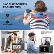 Marvue DC062-NBUS04 4K Vlogging Camera 48MP 16X Digital Zoom with Macro Function & Liftable Flash