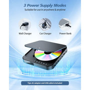 Desobry Mini DVD Player, Portable, Full HD 1080P HDMI Output, USB and TF Card Support, All Region Free, Black, MD115B