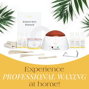 GiGi Mini Pro Hair Removal Waxing Kit, Portable Wax Warmer with Pre and Post Care, Ardell Eyebrow Palettes and Brushes, Unscented for Face and Body, GG140