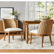 My Texas House MT65250047100A2 Saylor Farmhouse Style Dining Chair Set, Natural Wood, Set of 2