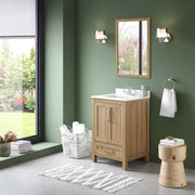 Ove Decors Kansas 24 Bathroom Vanity, White Oak, Engineered Marble Top, Single Undermount Sink