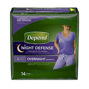 Depend 45599 Night Defense Incontinence Overnight Underwear for Women, L, 14 count
