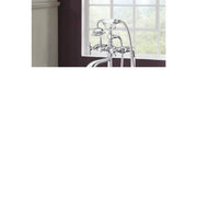 Moen S22105 Weymouth Two Handle Floor Mounted Tub Filler with Hand Shower, Chrome