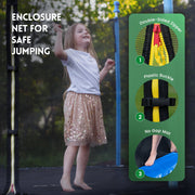 GVDV Outdoor Trampoline, 10' Backyard Recreational Trampoline with Enclosure for Kids & Adults