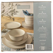 Over&back BO-36-POD 16-Piece Artisan Stoneware Dinnerware Set, Cream