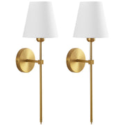Better Homes & Gardens Indoor Convertible LED Sconce Table Lamp Set, Dimmable Warm White Light, Gold and White, 2-Pack, BHF528001798190