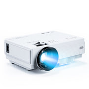 Losei M6 Portable Movie Projector, Full HD 1080P, 200-Inch Display, 4-Point Keystone Correction, Zoom Function, Built-In HiFi Speaker, White