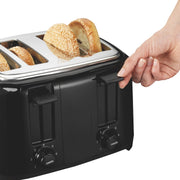 Proctor Silex Toaster with Wide Slots & Toast Boost, 4-Slice, Black